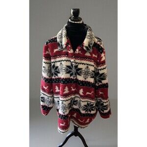 Coldwater Creek Nordic Sherpa Jacket Cozy Fleece Warm Size 2X Outerwear
